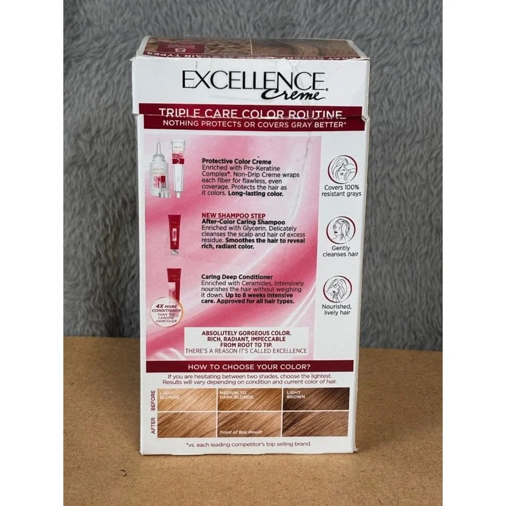 L'Oreal Paris Excellence Creme Permanent  Color 8 Medium Blonde Gray Coverage